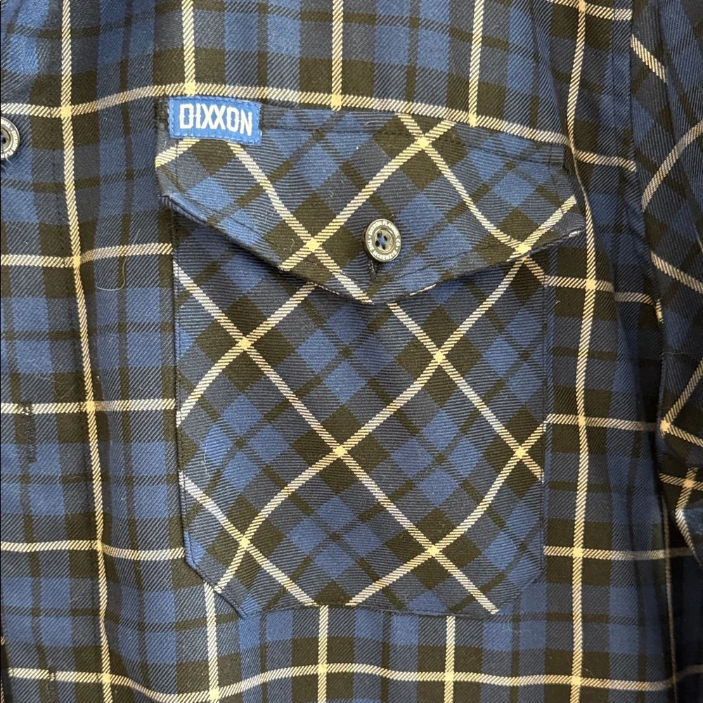 DIXXON Navy and White Plaid Button Down Flannel “The McKenzie” XXL - Picture 4 of 8